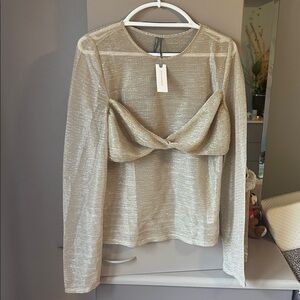 Anthropologie Gold Long Sleeve Top
